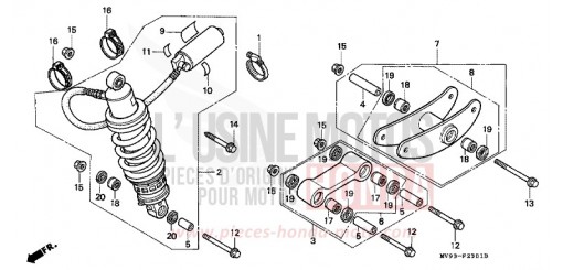 COUSSIN ARRIERE CBR600FR de 1994